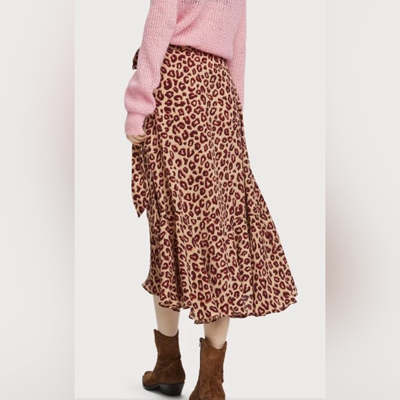 Scotch & Soda “aloha Hula” wrap midi skirt! Animal print! Tiered ruffles Size M - Picture 10 of 16